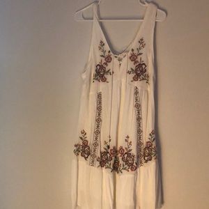 Floral embroidered sun dress with low back